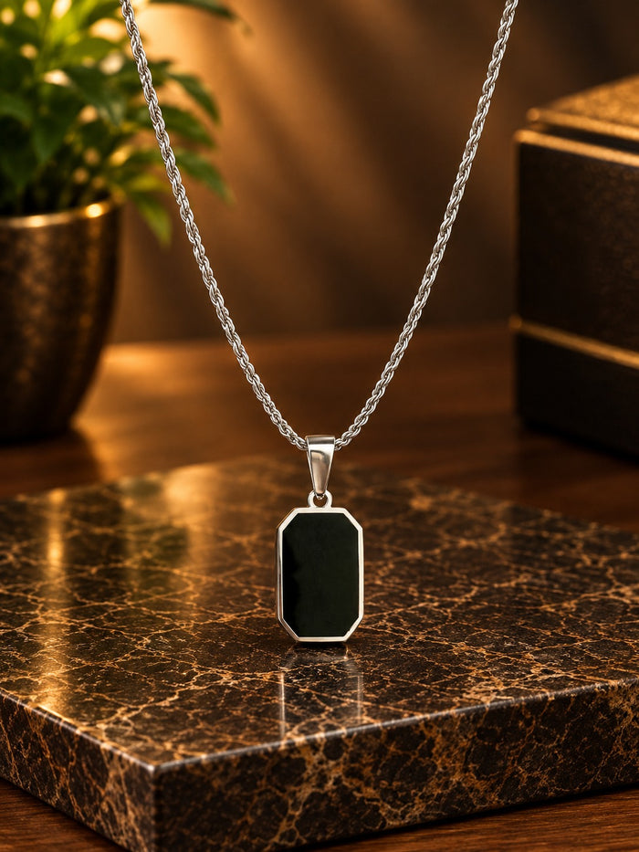 Square Gemstone Pendant