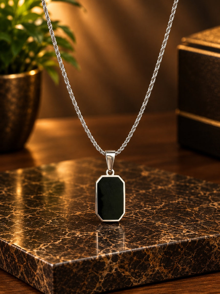 Square Gemstone Pendant