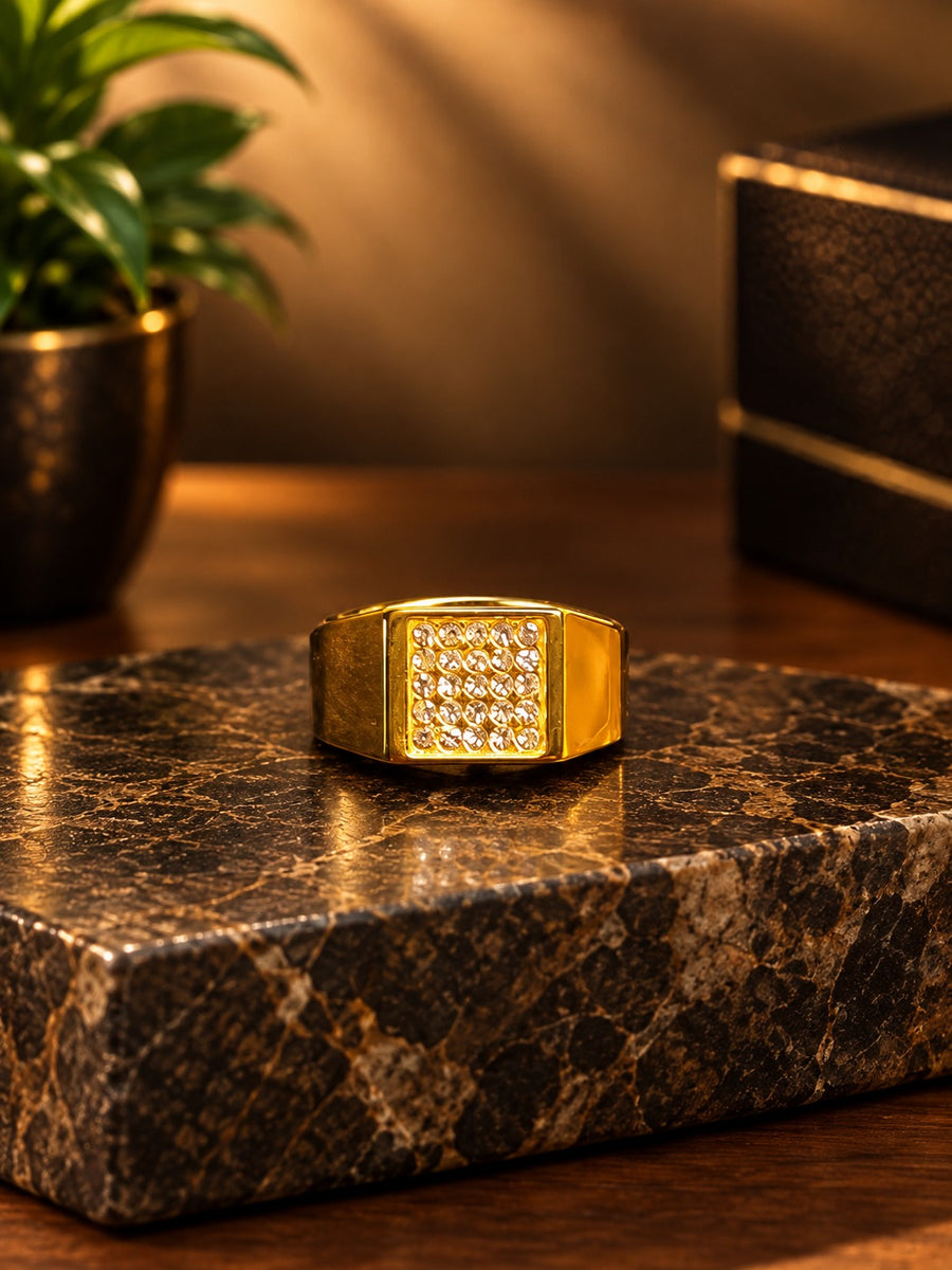 Iced stone ring