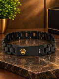Black ROLEX Crown Jubilee Bracelet