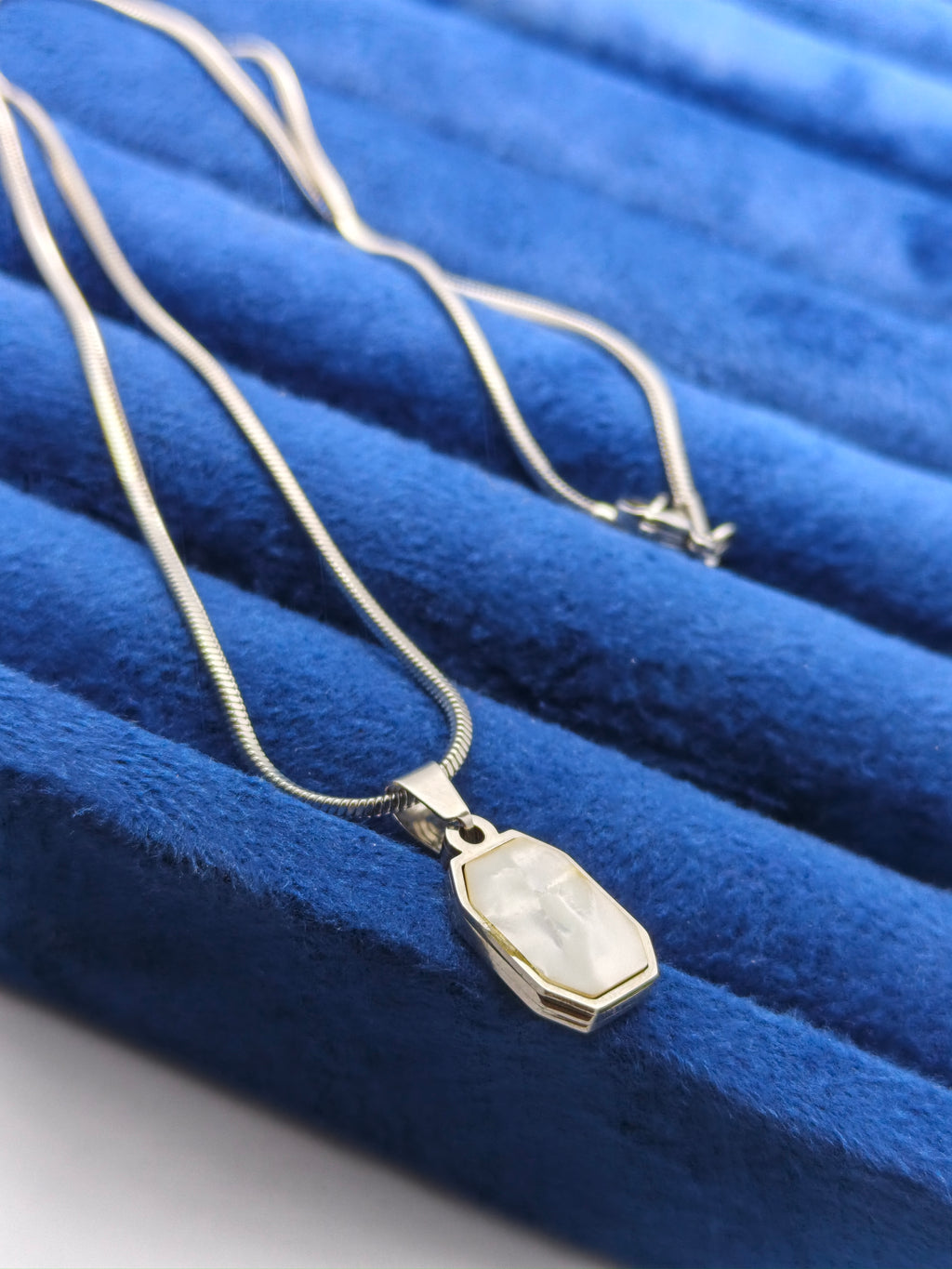Square Gemstone Pendant Dual Stone
