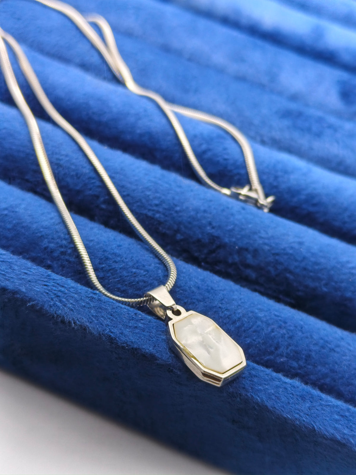 Square Gemstone Pendant Dual Stone