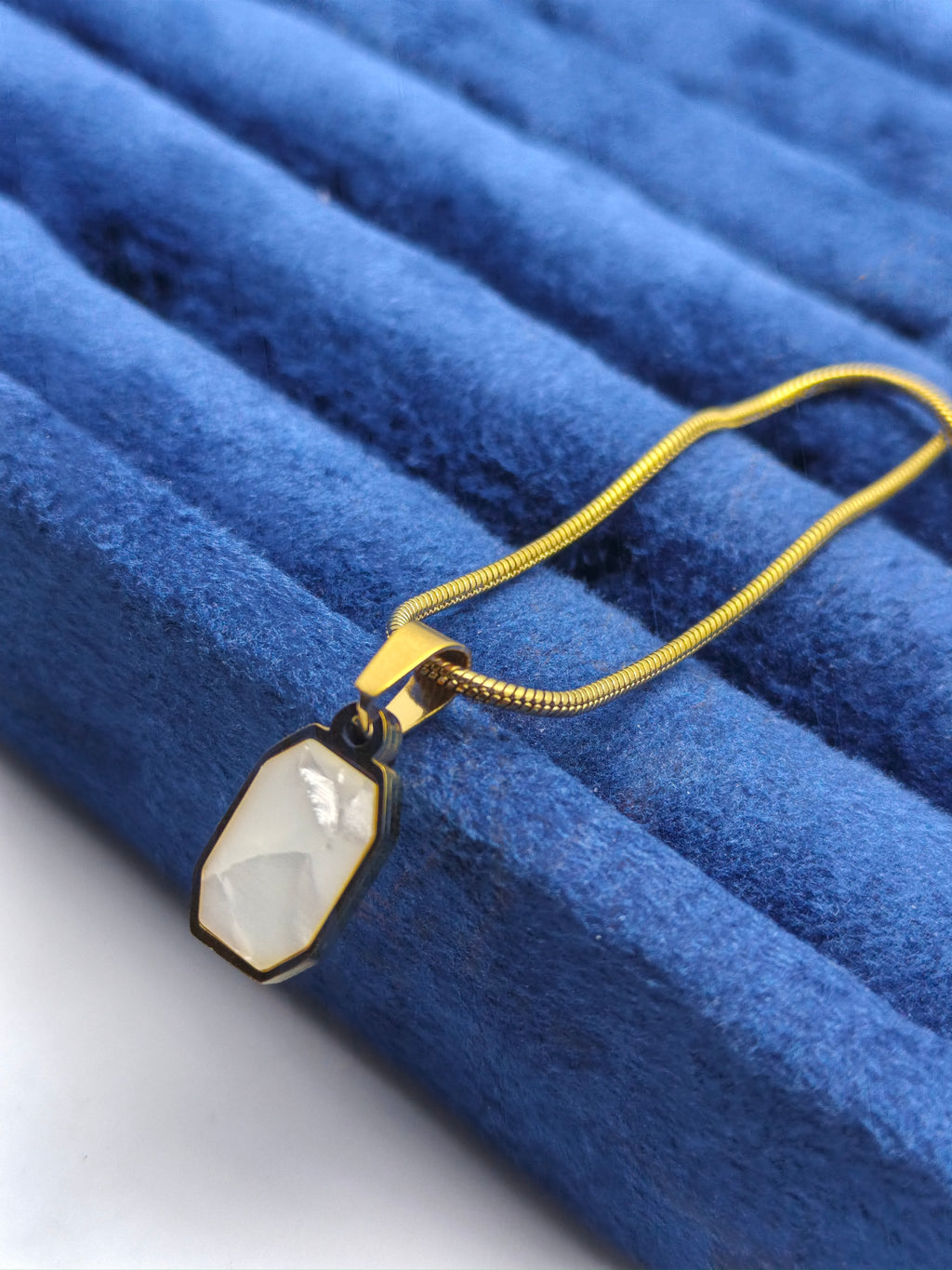 Square Gemstone Pendant Dual Stone