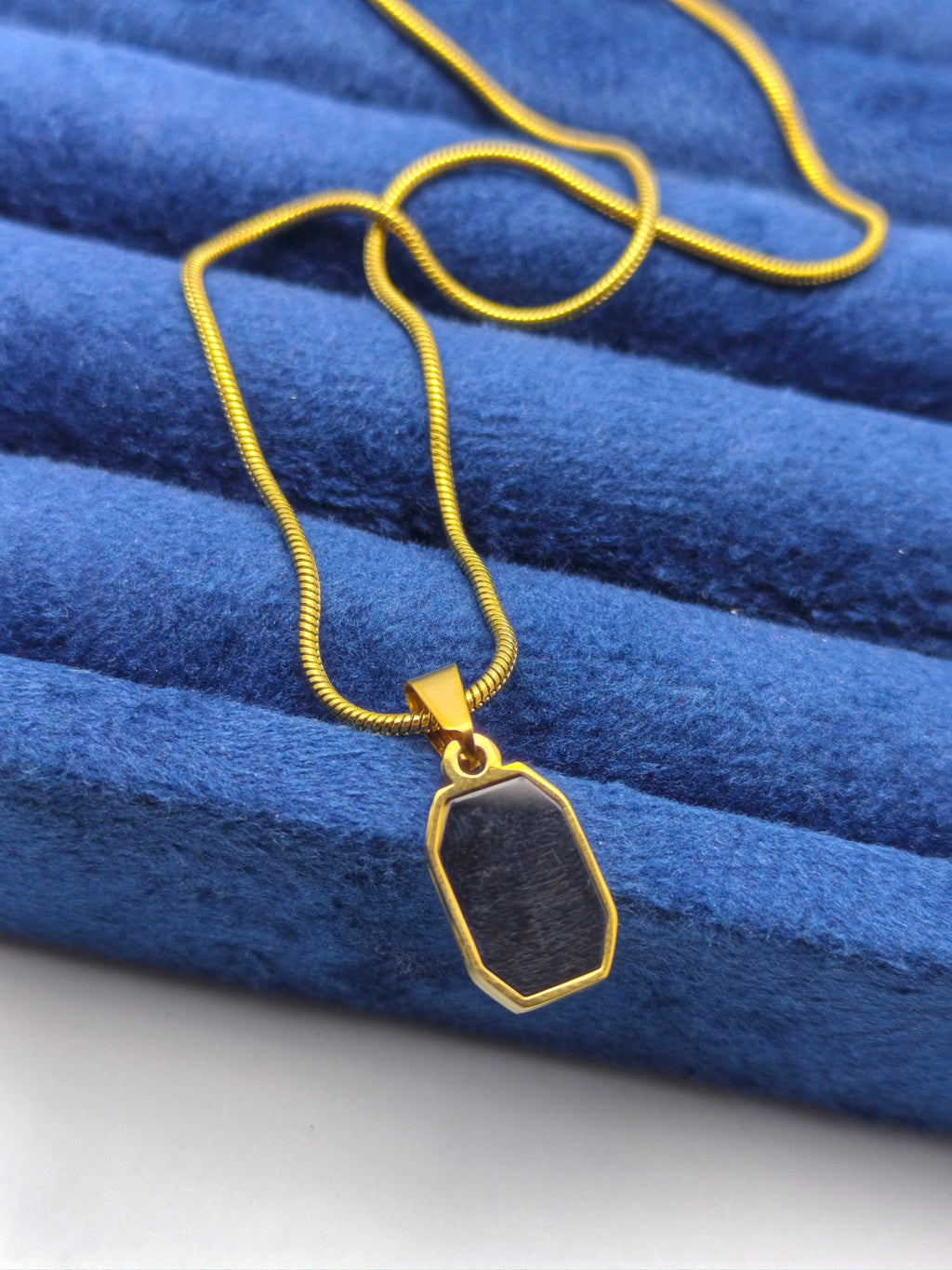 Square Gemstone Pendant Dual Stone