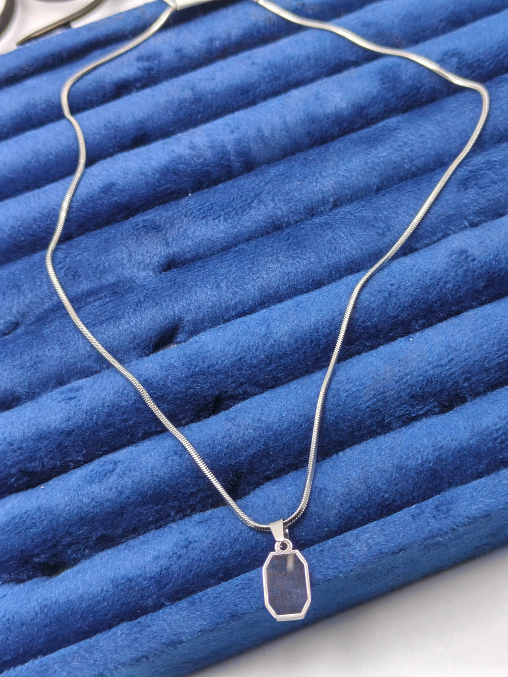 Square Gemstone Pendant Dual Stone