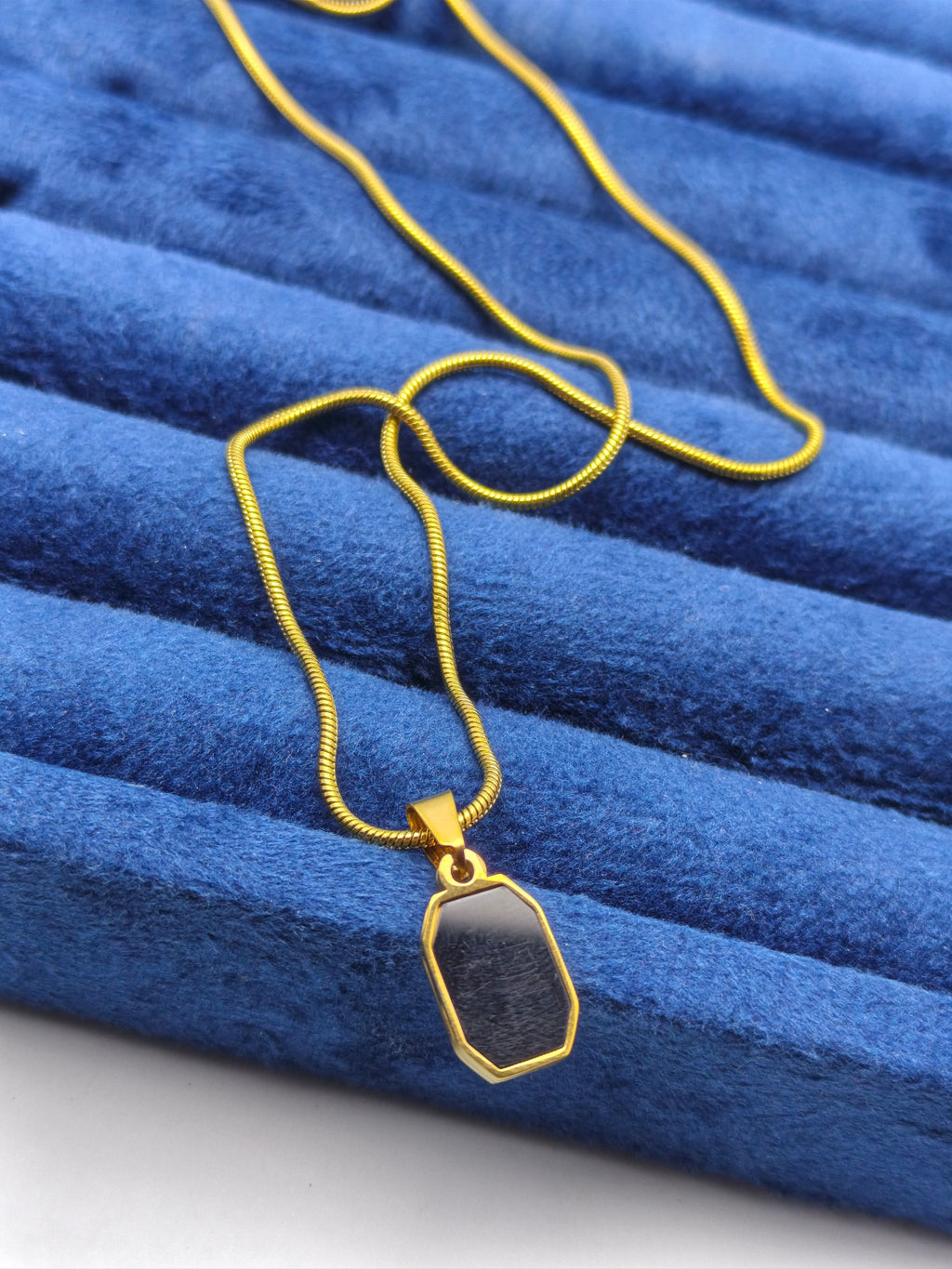 Square Gemstone Pendant Dual Stone