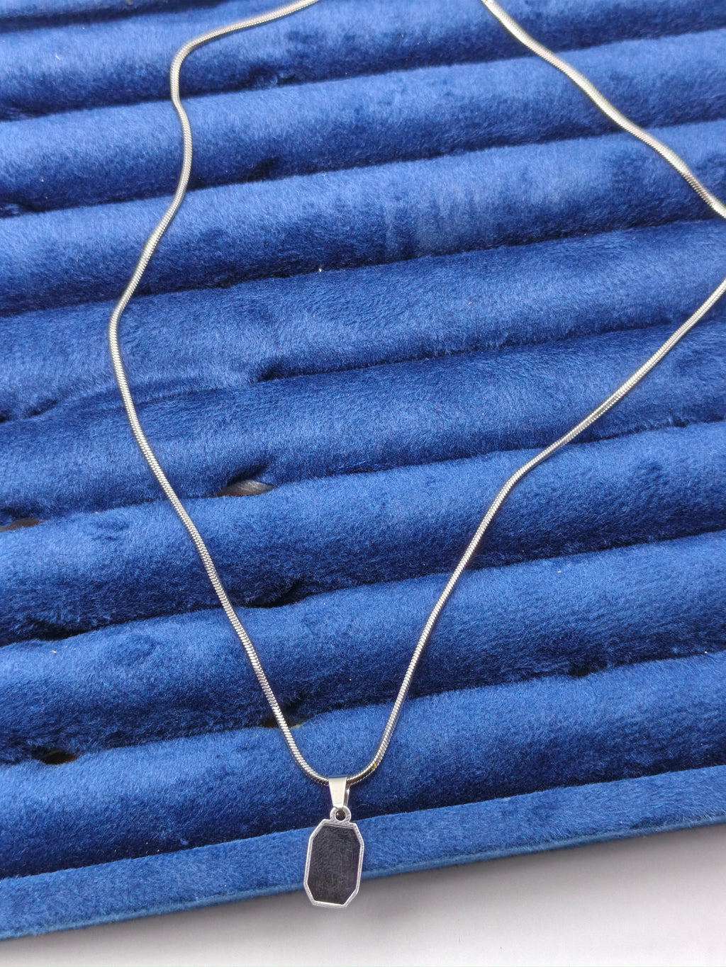 Square Gemstone Pendant Dual Stone